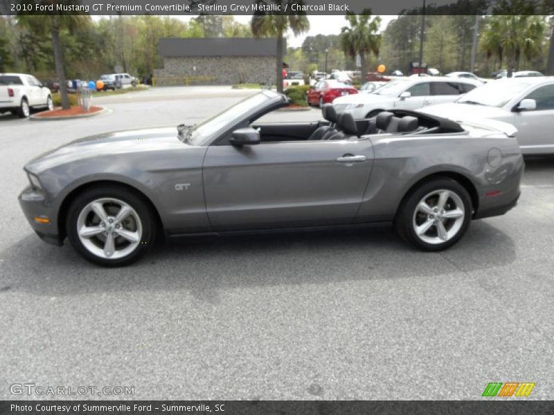 Sterling Grey Metallic / Charcoal Black 2010 Ford Mustang GT Premium Convertible