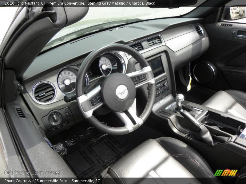 Sterling Grey Metallic / Charcoal Black 2010 Ford Mustang GT Premium Convertible