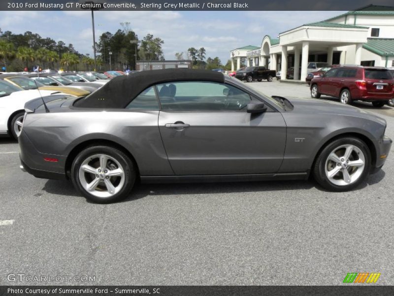 Sterling Grey Metallic / Charcoal Black 2010 Ford Mustang GT Premium Convertible