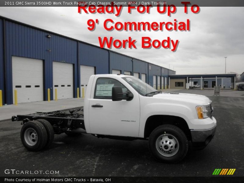 Summit White / Dark Titanium 2011 GMC Sierra 3500HD Work Truck Regular Cab Chassis