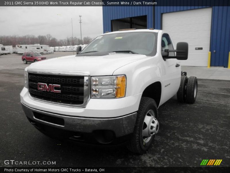 Front 3/4 View of 2011 Sierra 3500HD Work Truck Regular Cab Chassis