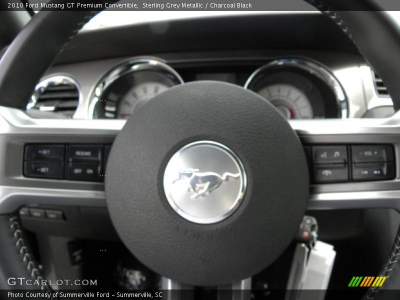 Sterling Grey Metallic / Charcoal Black 2010 Ford Mustang GT Premium Convertible
