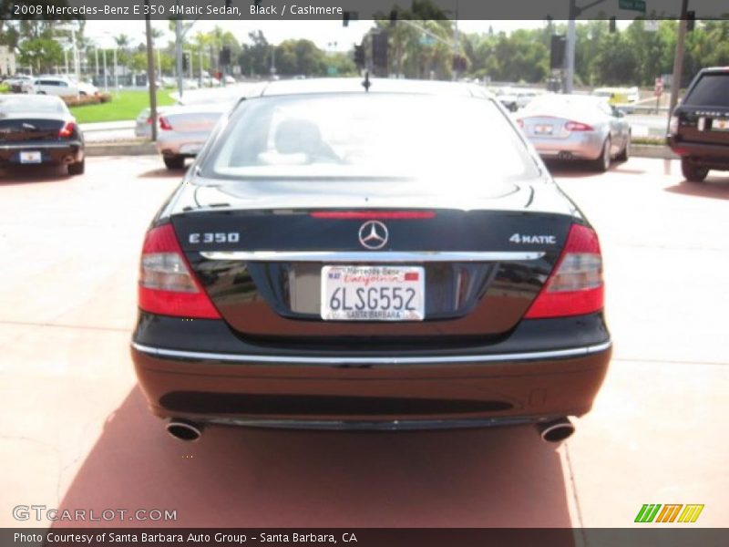 Black / Cashmere 2008 Mercedes-Benz E 350 4Matic Sedan