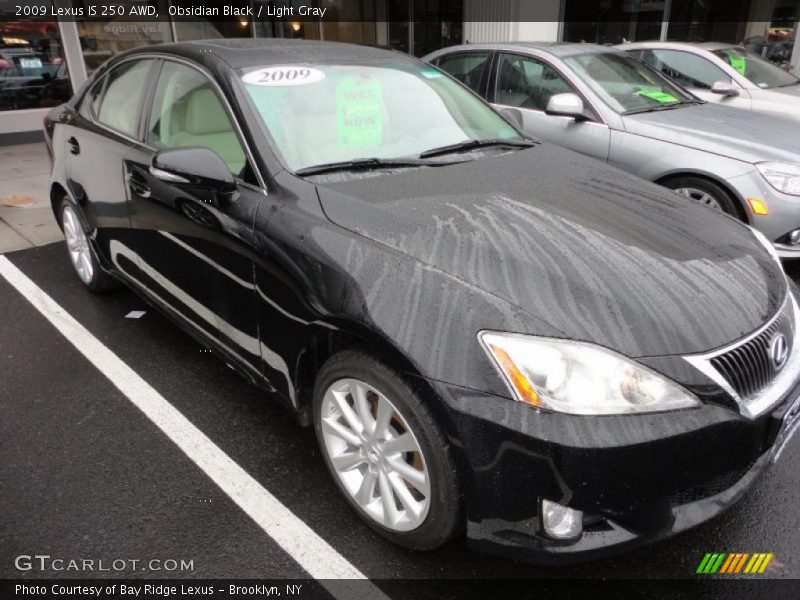 Obsidian Black / Light Gray 2009 Lexus IS 250 AWD