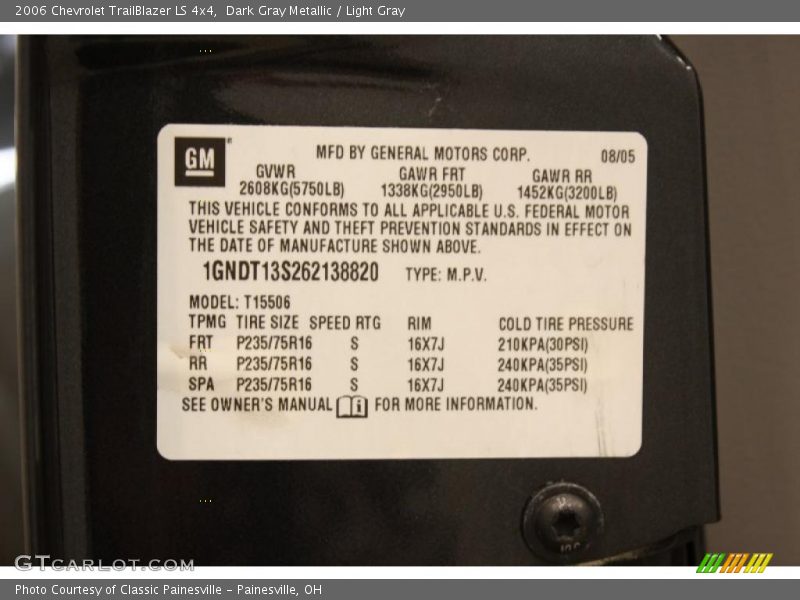 Dark Gray Metallic / Light Gray 2006 Chevrolet TrailBlazer LS 4x4