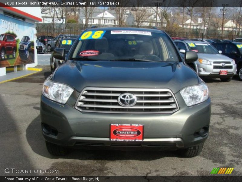 Cypress Green Pearl / Sand Beige 2008 Toyota Highlander 4WD