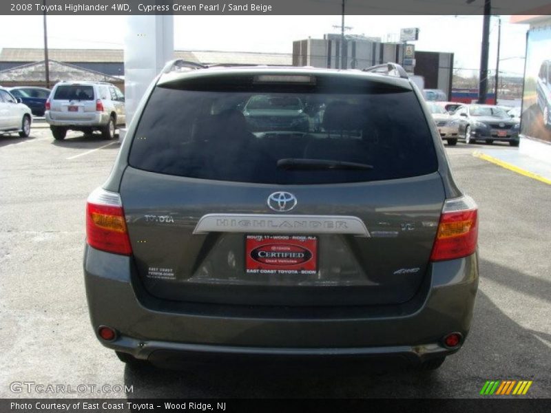 Cypress Green Pearl / Sand Beige 2008 Toyota Highlander 4WD
