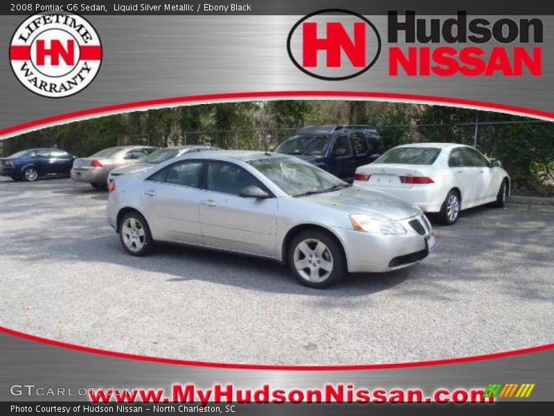 Liquid Silver Metallic / Ebony Black 2008 Pontiac G6 Sedan
