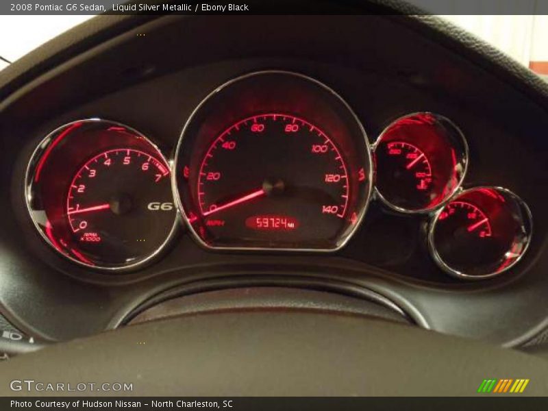 Liquid Silver Metallic / Ebony Black 2008 Pontiac G6 Sedan