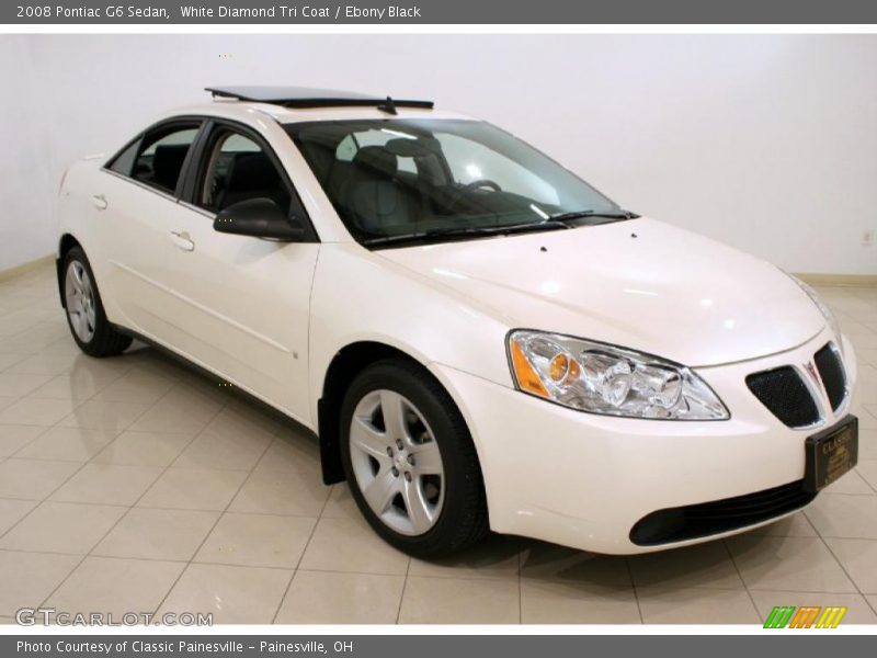 White Diamond Tri Coat / Ebony Black 2008 Pontiac G6 Sedan