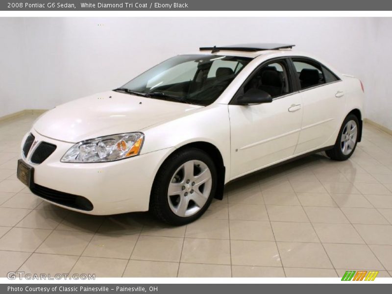 White Diamond Tri Coat / Ebony Black 2008 Pontiac G6 Sedan