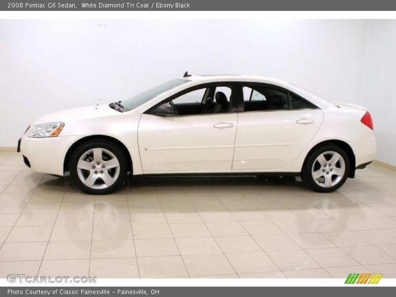 White Diamond Tri Coat / Ebony Black 2008 Pontiac G6 Sedan