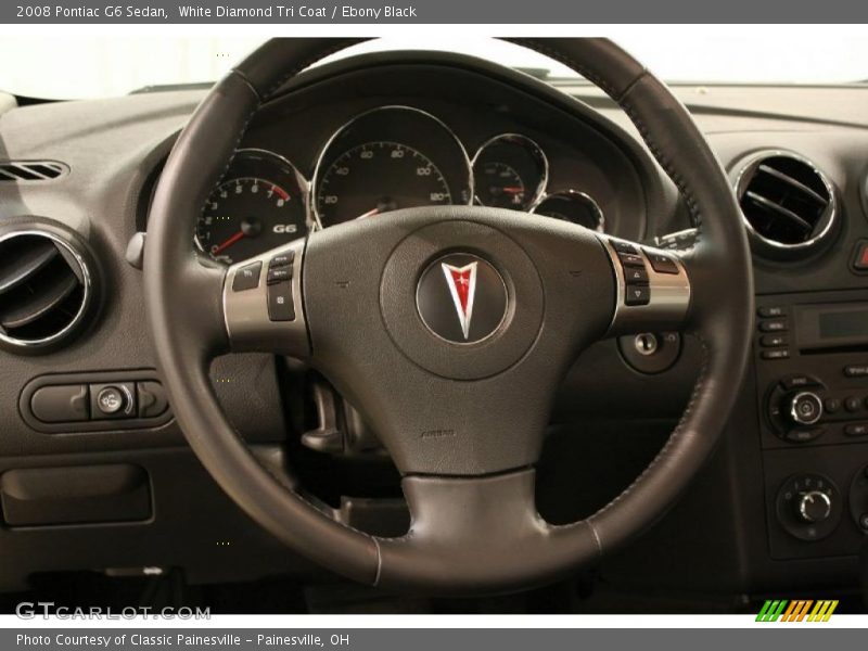 White Diamond Tri Coat / Ebony Black 2008 Pontiac G6 Sedan