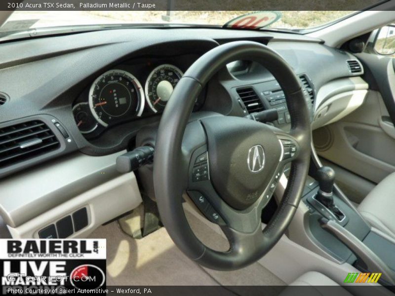 Palladium Metallic / Taupe 2010 Acura TSX Sedan