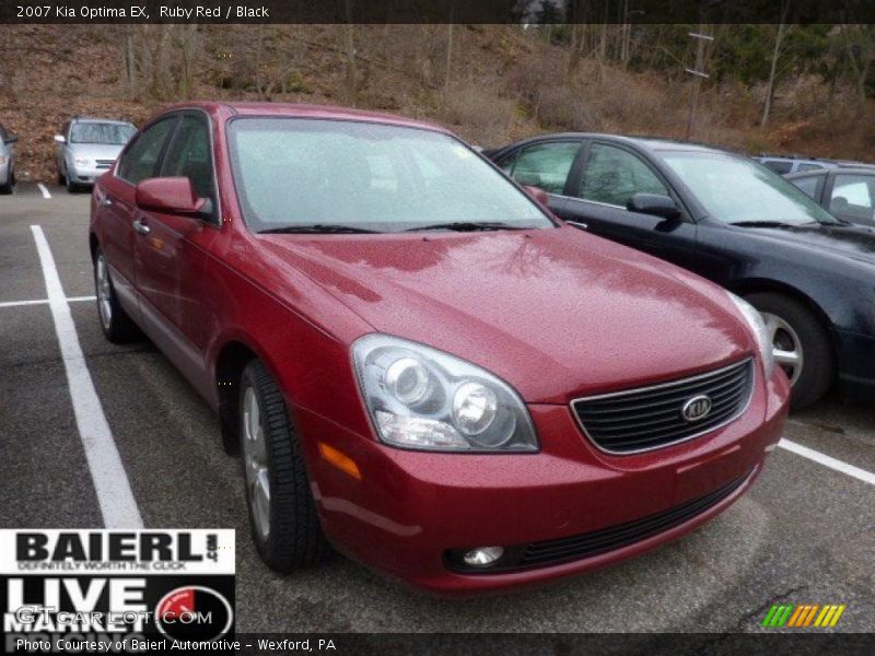 Ruby Red / Black 2007 Kia Optima EX