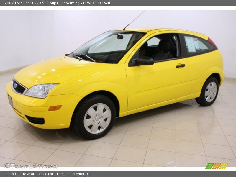 Screaming Yellow / Charcoal 2007 Ford Focus ZX3 SE Coupe
