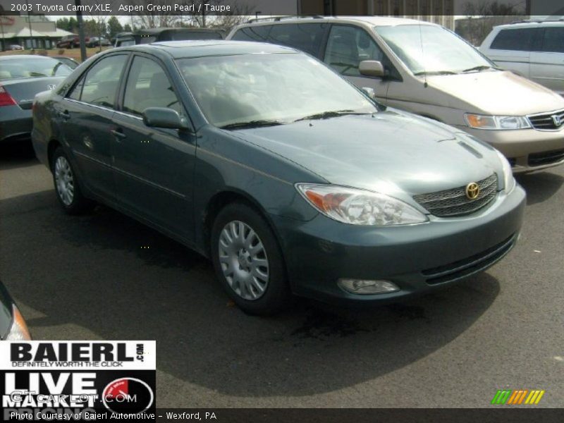 Aspen Green Pearl / Taupe 2003 Toyota Camry XLE