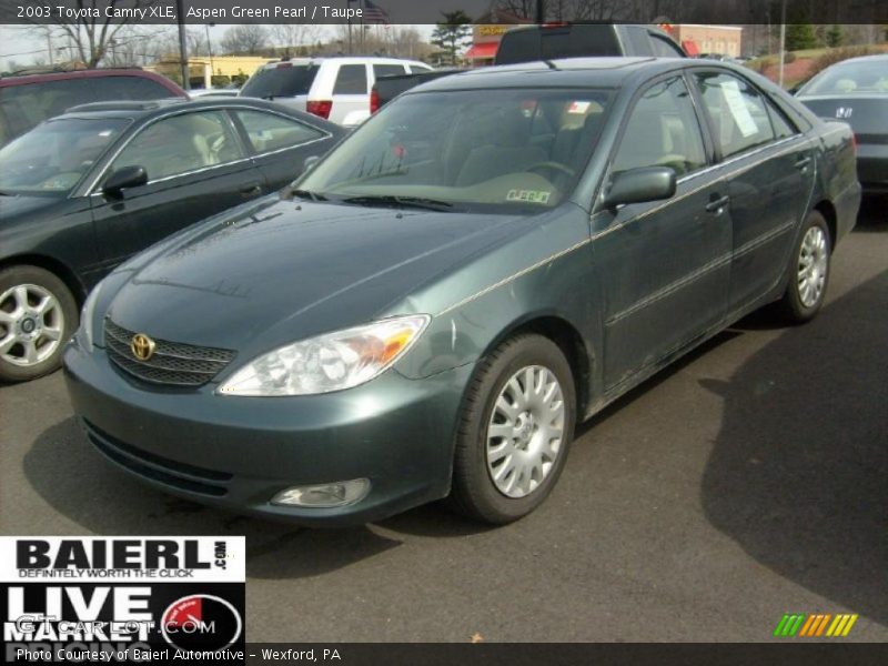 Aspen Green Pearl / Taupe 2003 Toyota Camry XLE
