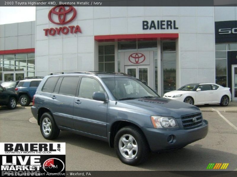 Bluestone Metallic / Ivory 2003 Toyota Highlander 4WD