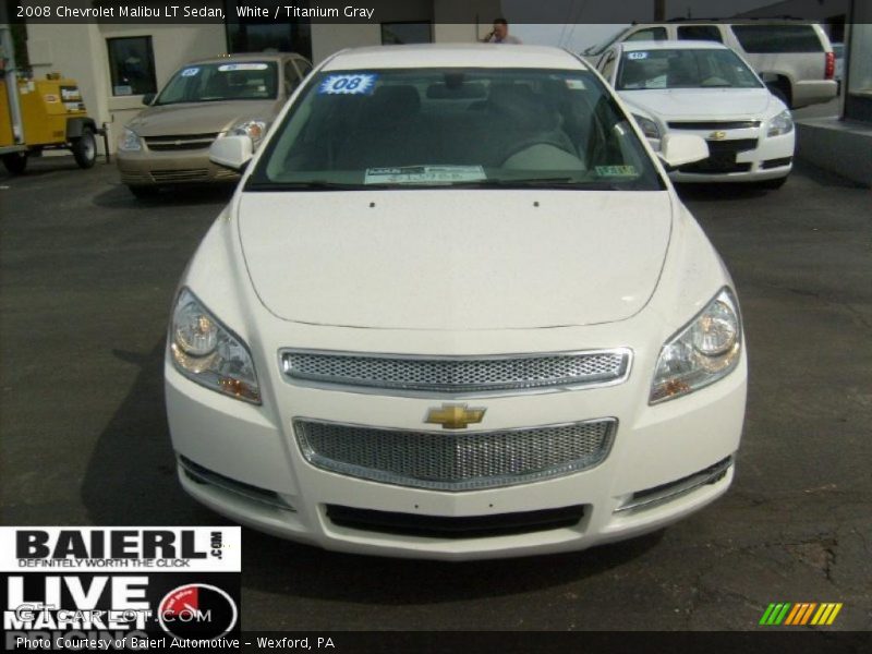 White / Titanium Gray 2008 Chevrolet Malibu LT Sedan