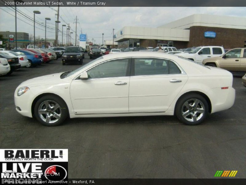 White / Titanium Gray 2008 Chevrolet Malibu LT Sedan