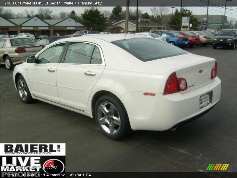 White / Titanium Gray 2008 Chevrolet Malibu LT Sedan