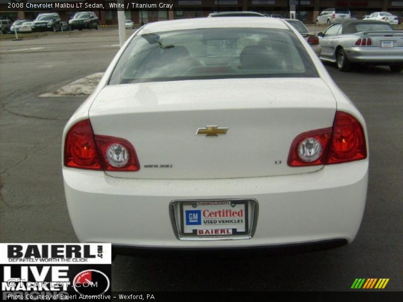 White / Titanium Gray 2008 Chevrolet Malibu LT Sedan