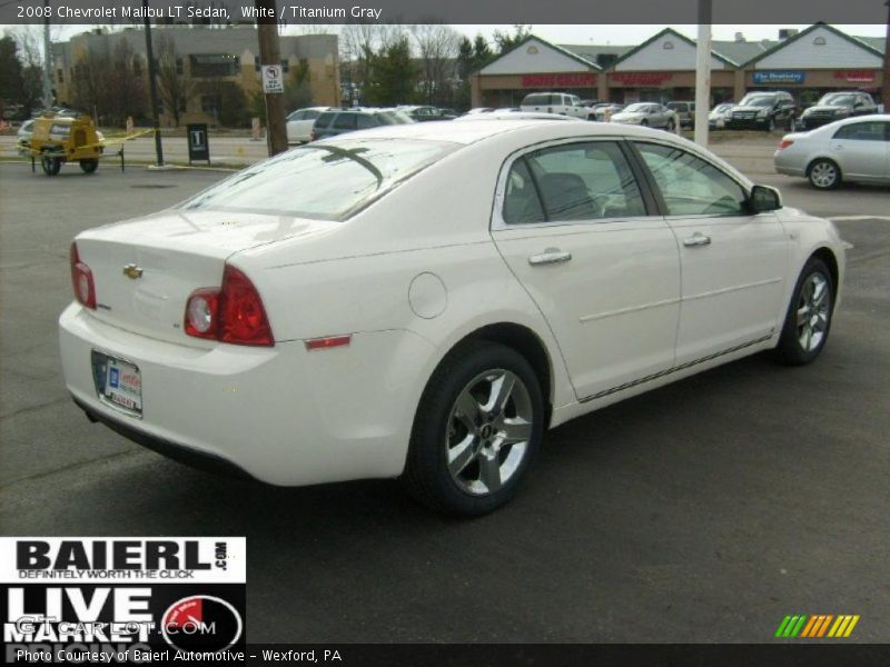 White / Titanium Gray 2008 Chevrolet Malibu LT Sedan