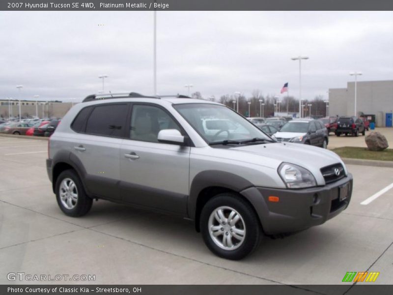 Platinum Metallic / Beige 2007 Hyundai Tucson SE 4WD