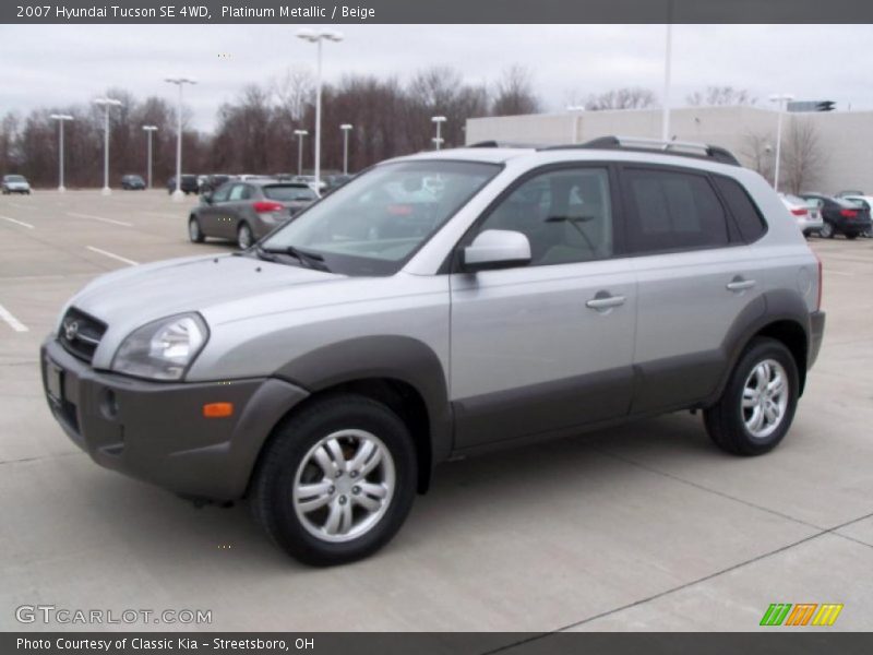 Platinum Metallic / Beige 2007 Hyundai Tucson SE 4WD