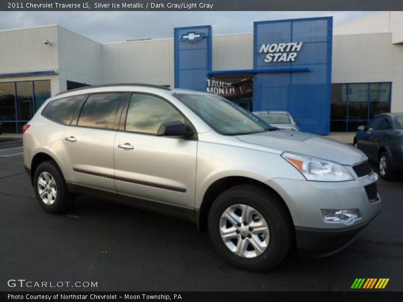 Silver Ice Metallic / Dark Gray/Light Gray 2011 Chevrolet Traverse LS