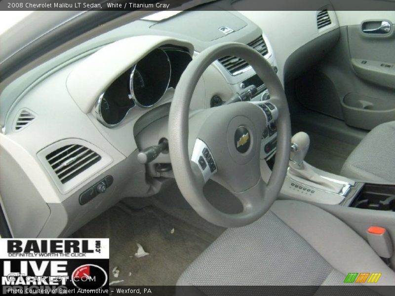 White / Titanium Gray 2008 Chevrolet Malibu LT Sedan