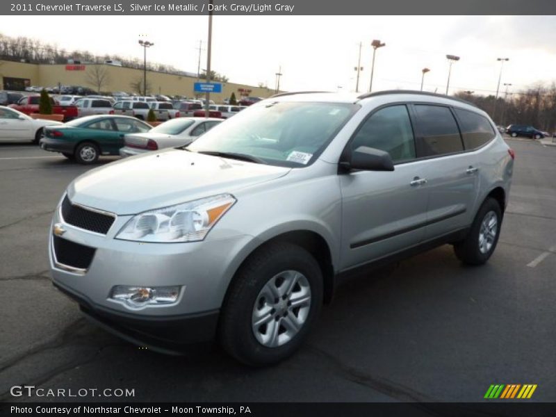 Silver Ice Metallic / Dark Gray/Light Gray 2011 Chevrolet Traverse LS