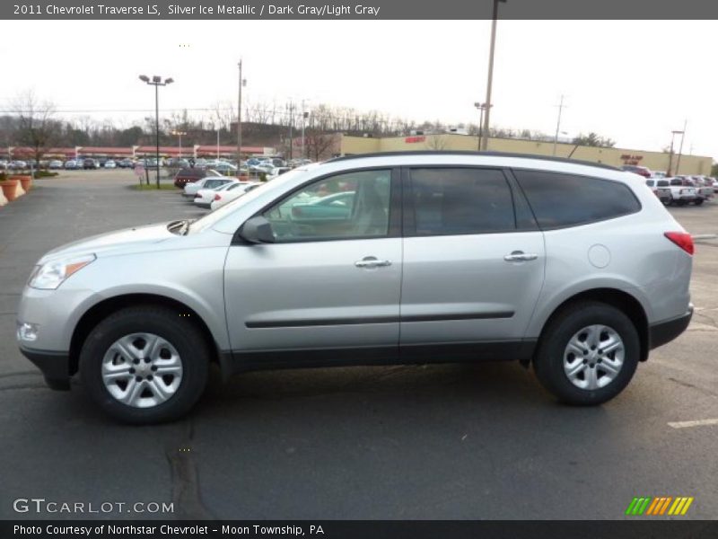 Silver Ice Metallic / Dark Gray/Light Gray 2011 Chevrolet Traverse LS