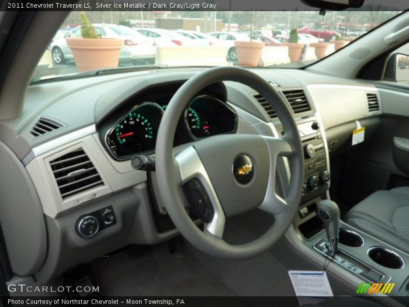 Silver Ice Metallic / Dark Gray/Light Gray 2011 Chevrolet Traverse LS