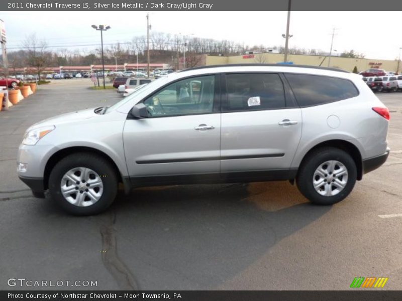 Silver Ice Metallic / Dark Gray/Light Gray 2011 Chevrolet Traverse LS