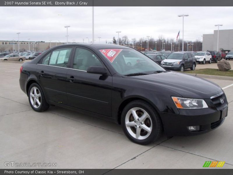 Ebony Black / Gray 2007 Hyundai Sonata SE V6