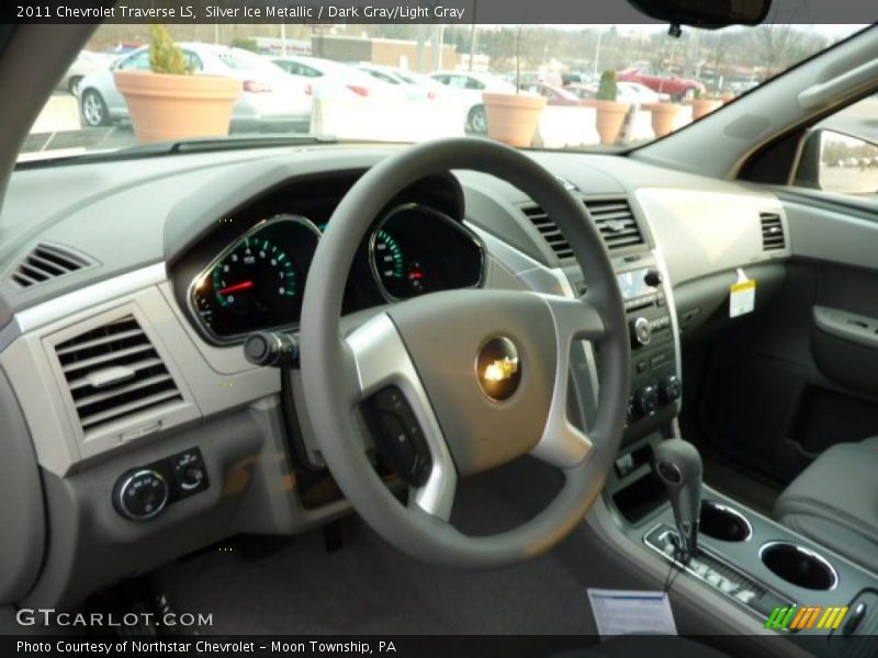 Silver Ice Metallic / Dark Gray/Light Gray 2011 Chevrolet Traverse LS