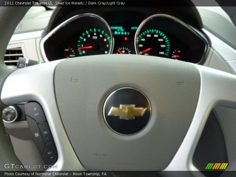 Silver Ice Metallic / Dark Gray/Light Gray 2011 Chevrolet Traverse LS