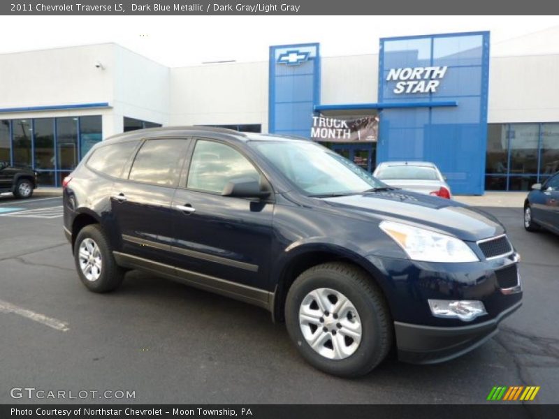 Dark Blue Metallic / Dark Gray/Light Gray 2011 Chevrolet Traverse LS