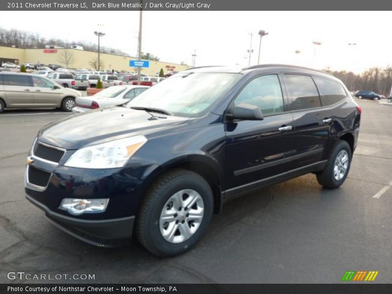 Dark Blue Metallic / Dark Gray/Light Gray 2011 Chevrolet Traverse LS