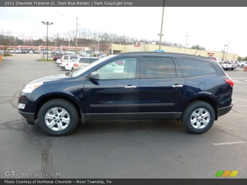 Dark Blue Metallic / Dark Gray/Light Gray 2011 Chevrolet Traverse LS