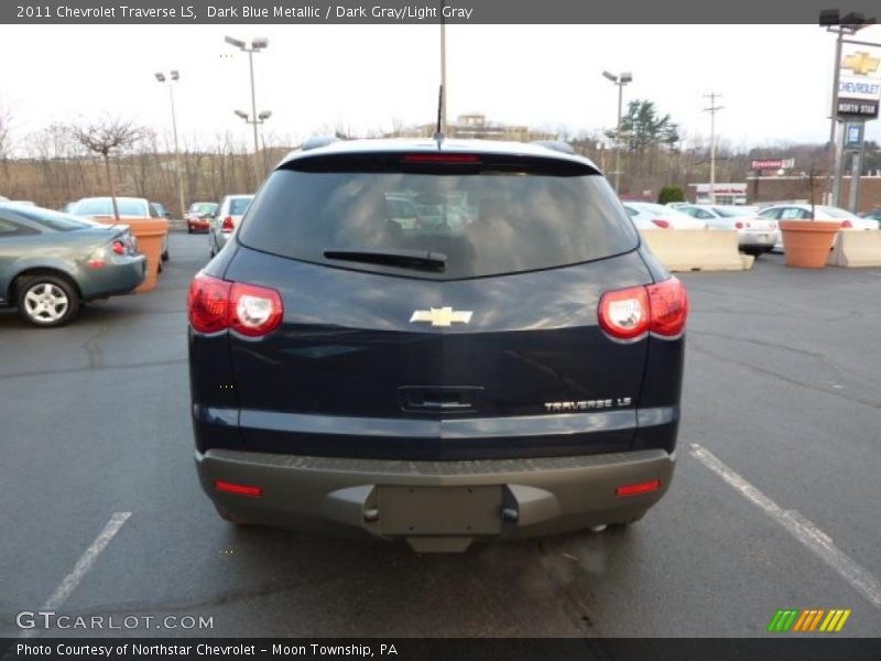 Dark Blue Metallic / Dark Gray/Light Gray 2011 Chevrolet Traverse LS