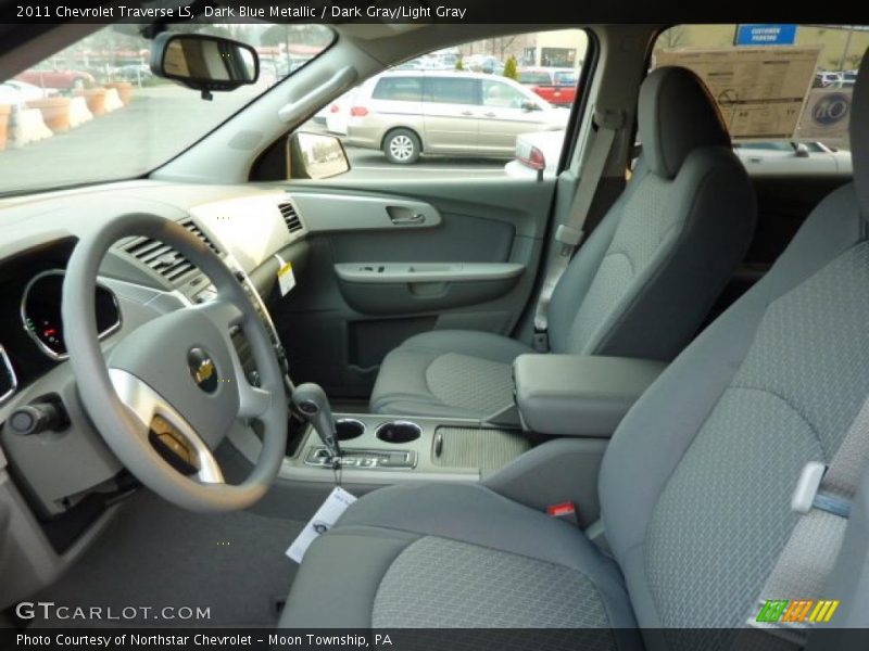Dark Blue Metallic / Dark Gray/Light Gray 2011 Chevrolet Traverse LS
