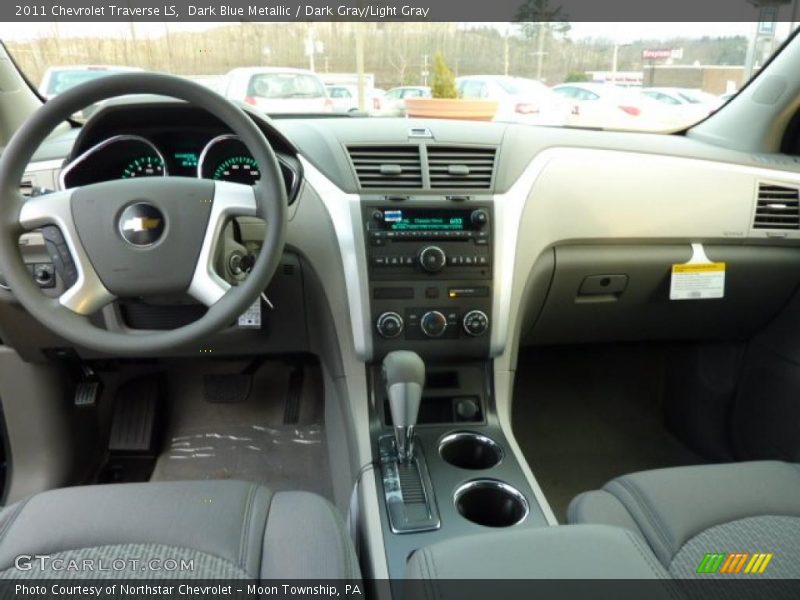 Dark Blue Metallic / Dark Gray/Light Gray 2011 Chevrolet Traverse LS