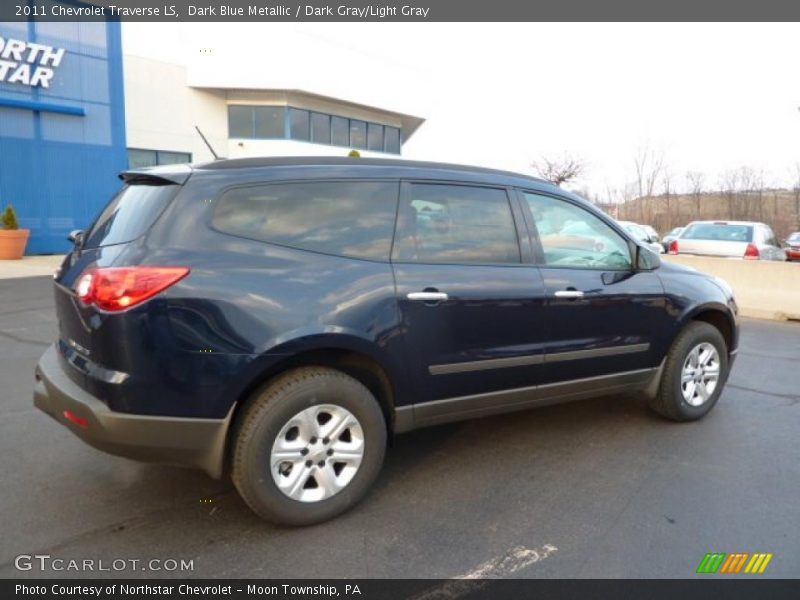 Dark Blue Metallic / Dark Gray/Light Gray 2011 Chevrolet Traverse LS