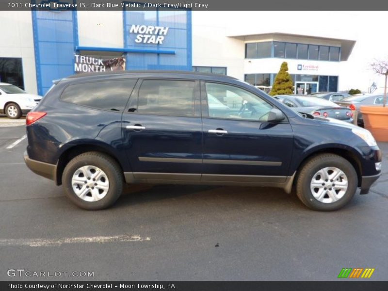 Dark Blue Metallic / Dark Gray/Light Gray 2011 Chevrolet Traverse LS