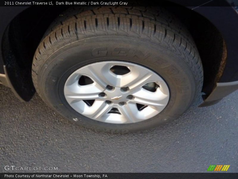 Dark Blue Metallic / Dark Gray/Light Gray 2011 Chevrolet Traverse LS
