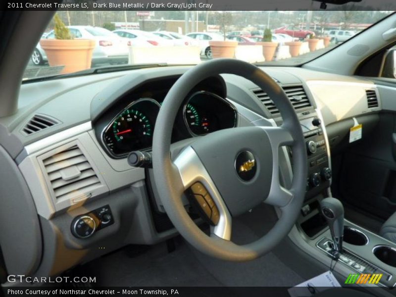 Dark Blue Metallic / Dark Gray/Light Gray 2011 Chevrolet Traverse LS