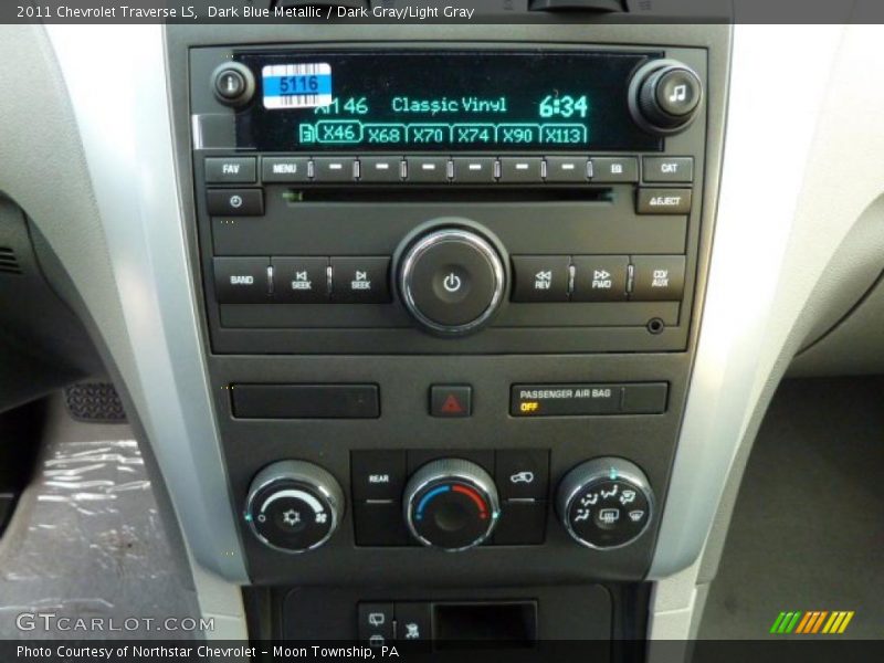 Dark Blue Metallic / Dark Gray/Light Gray 2011 Chevrolet Traverse LS